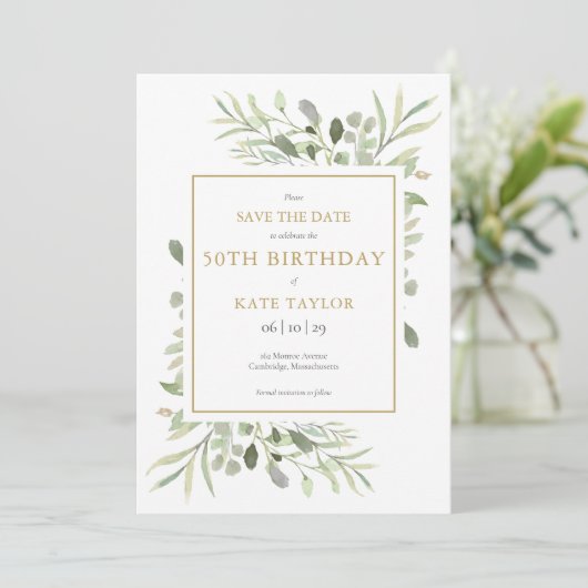 任意の年齢誕生日水色の緑 セーブザデート (スタンド正面)