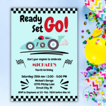 任意の年齢誕生日準備セットゴーブルーレースカー