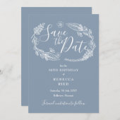 任意の年齢誕生日素朴国フローラ セーブザデート (正面/裏面)