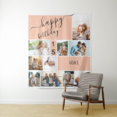 任意の年齢10フォトコラージョパーソナライズされたンピーチ タペストリー (インサイチュ)