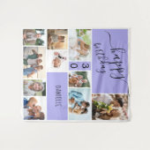 任意の年齢10枚の写真コラージュ パーソナライズ ラベンダー タペストリー (正面(横))