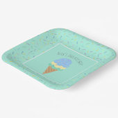 任意の年齢2甘い青いアイスクリームコーン第2の誕生日 ペーパープレート (傾斜あり)