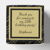 任意の年齢 – あなたのカスタムメッセージパターン黒/金ゴールド フェイバーボックス (上部)