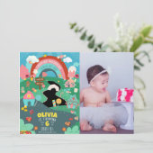 任意の年齢、キャンディテーマ写真の誕生日 招待状 (スタンド正面)