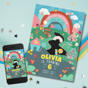 任意の年齢、キャンディテーマ誕生日 招待状