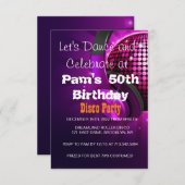 任意の年齢 – ディスコ誕生日パーティー 招待状 (正面/裏面)