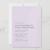 任意の年齢 |パステルラベンダーパープルシンプル誕生日 招待状 (正面)