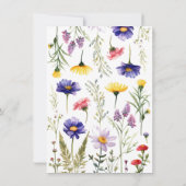 任意の年齢 |ワイルドフラワー誕生日 招待状 (裏面)