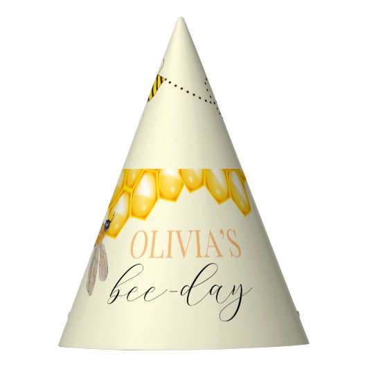 任意の年齢、蜂のテーマ誕生日 パーティーハット (正面)