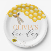 任意の年齢、蜂のテーマ誕生日 ペーパープレート (正面)