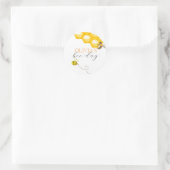 任意の年齢、蜂のテーマ誕生日 ラウンドシール (バッグ)