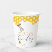 任意の年齢、蜂のテーマ誕生日 紙コップ (正面)