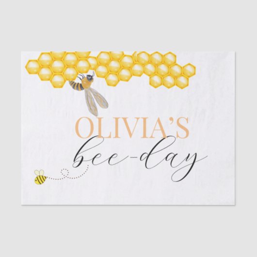 任意の年齢、蜂のテーマ誕生日 薄葉紙 (正面)
