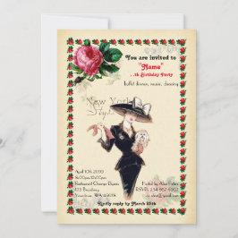 任意の年齢，60th，誕生日パーティーの女性，ギャツビー，アートデコ 招待状