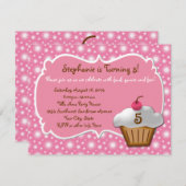任意の年齢、swell甘いカップケーキ誕生日招待状 招待状 (正面/裏面)