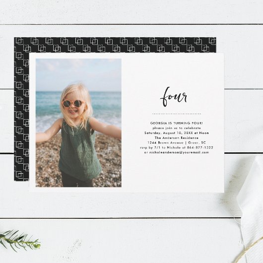 任意の年 |フォトシンプル誕生日パーティー 招待状