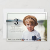 任意の年 |フォトシンプル誕生日パーティー 招待状 (正面)