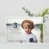 任意の年 |フォトシンプル誕生日パーティー 招待状 (スタンド正面)