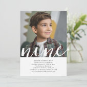 任意の年 |フォトシンプル誕生日パーティー 招待状 (スタンド正面)