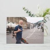 任意の年 |フォトシンプル誕生日パーティー 招待状 (スタンド正面)