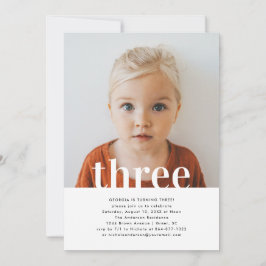 任意の年 |フォトシンプル誕生日パーティー 招待状