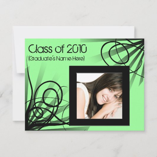 任意の年~ホットグリーン·フォトの卒業/パーティー招待状 招待状 (正面)