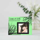 任意の年~ホットグリーン·フォトの卒業/パーティー招待状 招待状 (スタンド正面)