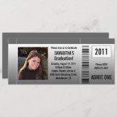 任意の年～写真卒業パーティーチケット招待状 招待状 (正面/裏面)