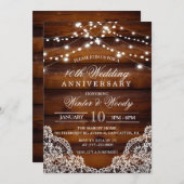 任意の年 - 結婚記念日の木製招待状 招待状 (正面/裏面)