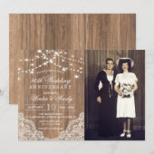 任意の年 - 結婚記念日 フォト招待状 招待状 (正面/裏面)