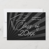 任意の年 |黒お洒落卒業発表 招待状 (正面)
