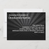 任意の年~黒スワール写真の卒業発表 招待状 (裏面)