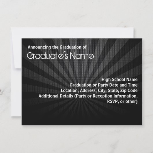 任意の年～黒スワール写真の卒業発表 招待状 (裏面)