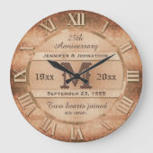 任意の年copperWedding記念日 ラージ壁時計 (正面)