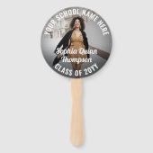 任意の引用文2フォトオーバーレイ感動的卒業 ハンドファン (裏面)