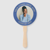 任意の引用文2 Photo Brushed Blueと金ゴールド卒業 ハンドファン (裏面)