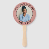 任意の引用文2 Photo Pink and Black モダン Graduation ハンドファン (裏面)