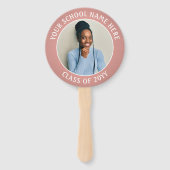 任意の引用文2 Photo Pink Rose金ゴールド卒業モダン ハンドファン (裏面)