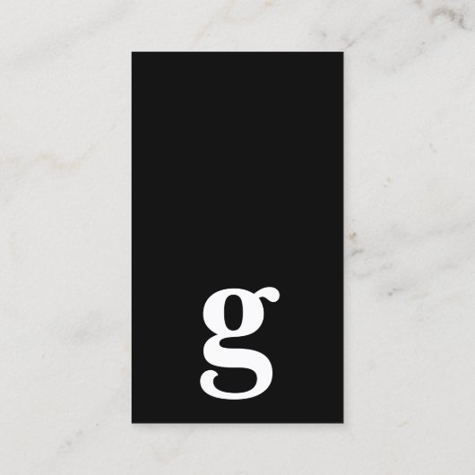 任意の手紙、シンプルデラックスブラックとホワイト 名刺 (裏面)