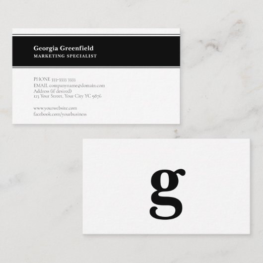 任意の手紙、シンプルデラックス白い風景 名刺 (正面/裏面)