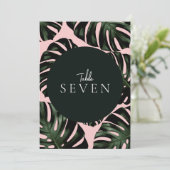 任意の数のトロピカルパーム葉のテー結婚ブルのカード (スタンド正面)