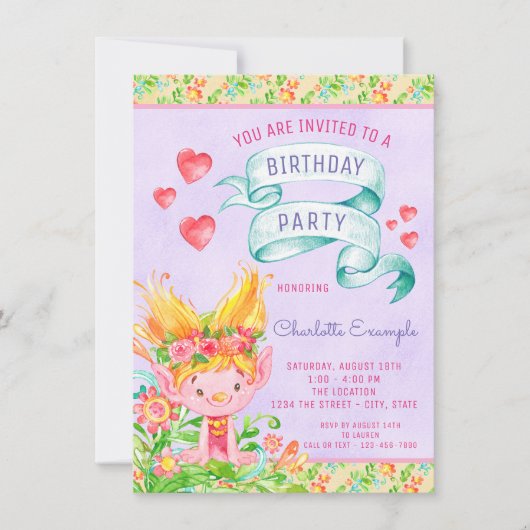 任意の数のバースデーパーティ招待状 招待状 (正面)