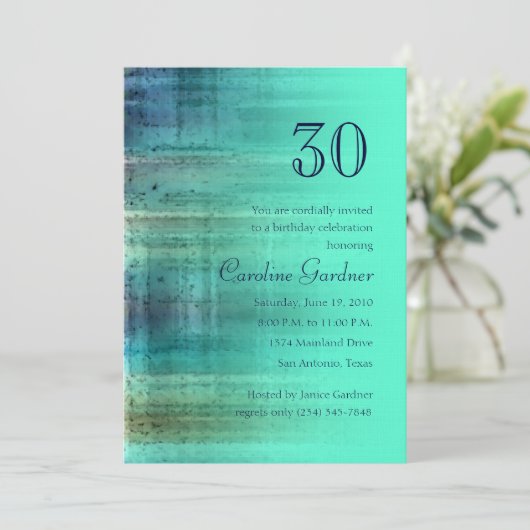 任意の数の誕生日招待状アクアとブループレイド 招待状 (スタンド正面)