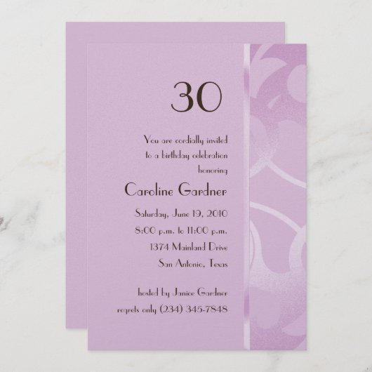 任意の数の誕生日招待状アールデコ 招待状 (正面/裏面)