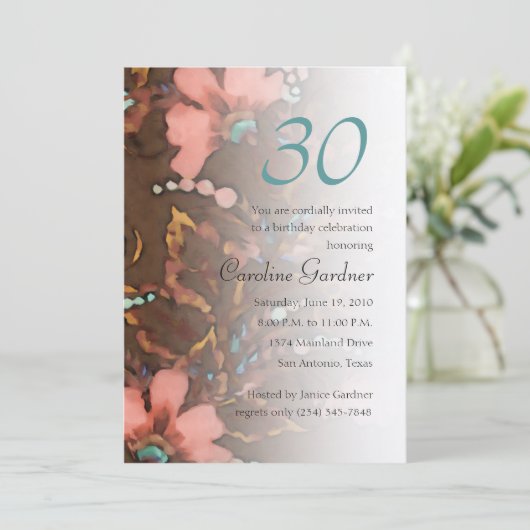 任意の数の誕生日招待状フローラ 招待状 (スタンド正面)