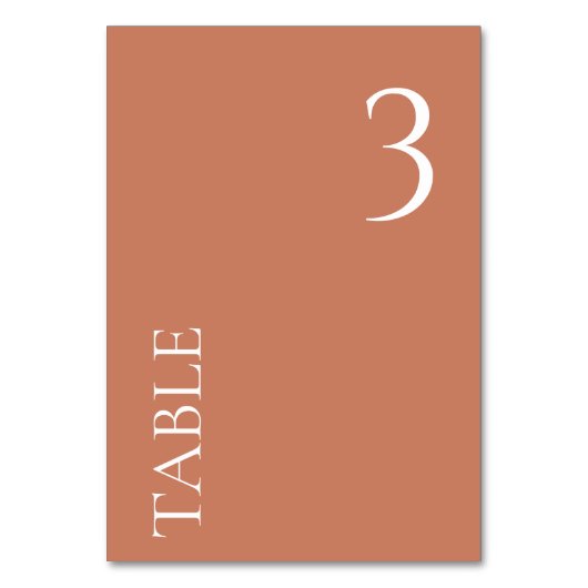 任意の数ミニマルテラ結婚コッタのテーブル番号 テーブルナンバー (正面)