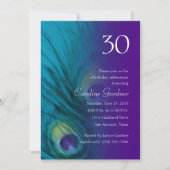 任意の数値誕生日ピーコックファンタジーセット1110 招待状 (正面)