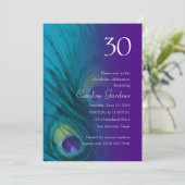 任意の数値誕生日ピーコックファンタジーセット1110 招待状 (スタンド正面)