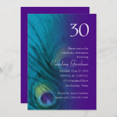 任意の数値誕生日ピーコックファンタジーセット1110 招待状 (正面/裏面)