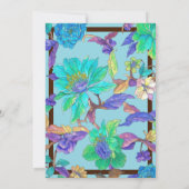 任意の数値誕生日フローラフレーム色 招待状 (裏面)